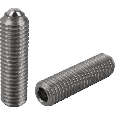 Spring Plunger Spring Force, Long Vers D=M04 L=16, Stainless Steel, Comp:Ball Stainless Steel, Pu=10